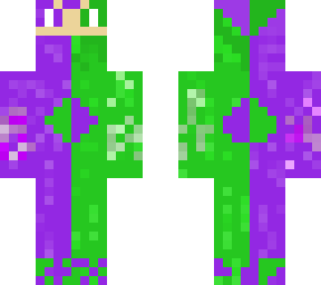 green and purple man