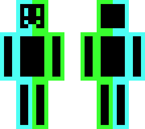 half blue neon green guy