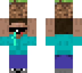 noob holding grass block