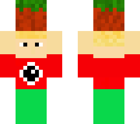 person holding grass block w/ eye on shirt