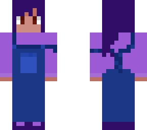 purple overalls
