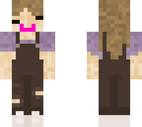 purple overalls