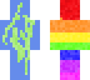 rainbow man and waterfall .