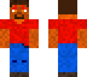 red herobrine with burning eyes