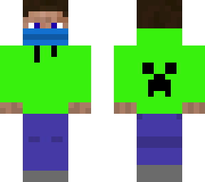steve in creeper jacket with mask