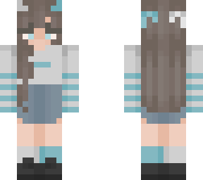 tealy-blue and white