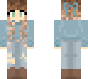 blue outfit w/ brown boots