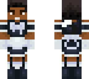 brown boy in a maid outfit