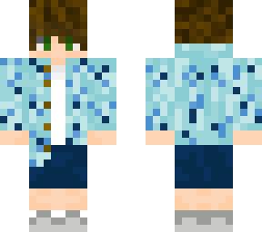 brown hair summer boy with hawaiian shirt