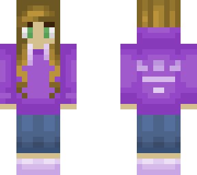 cute purple hoodie girl