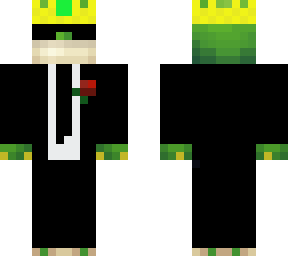 frog with a crown and a suit