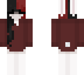 half red half black hair bunny girl