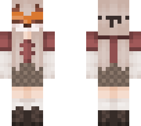 pigtails and fox mask