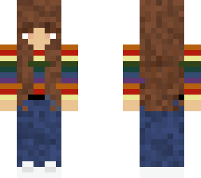 rainbow sweater and jeans