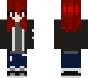 red head girl with jacket