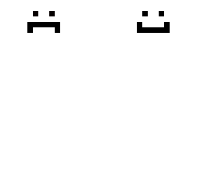 smiley face and frowny face