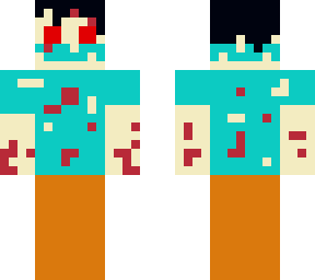 bloody warrior (classic 4 pixel arms) with torn up clothes and mask (also blood)