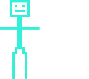 cyan stick man