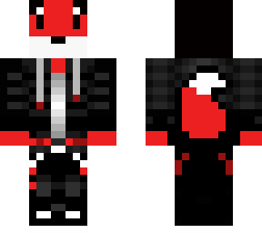 red fox in black hoodie