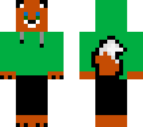 red fox with mint green hoodie