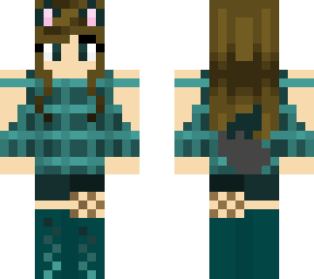 aqua-plaid wolf girl