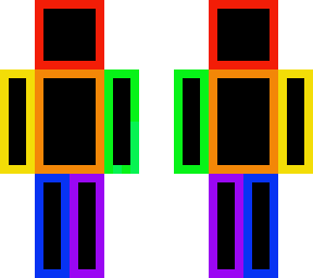 black with rainbow outline