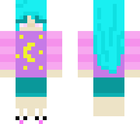 cute teal hair pj girl