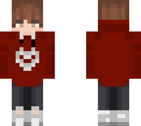 dark red heart swerater