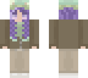 frog hat + brown coat :)