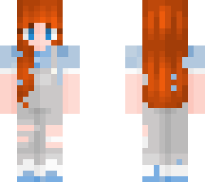 ginger in overalls