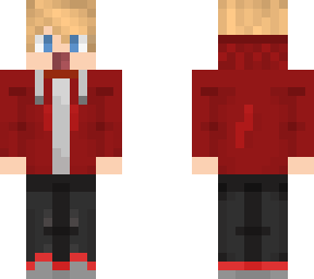 me in a red hoodie