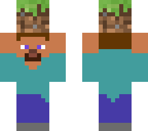 steve carrying a dirt block