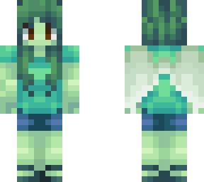zombie girl with wings and space buns