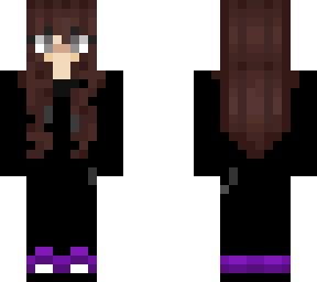 brown haired black clothes