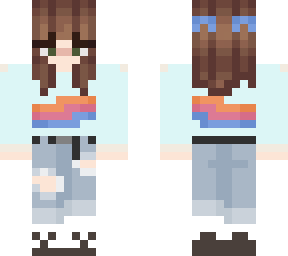 casual rainbow shirt girl