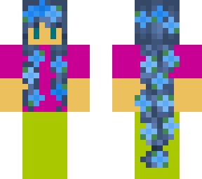 cute girl blue hair