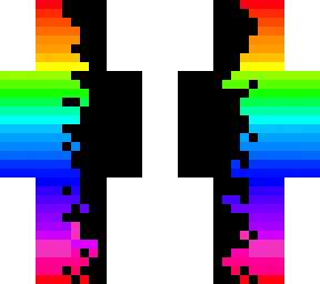 Half Rainbow Black | Minecraft Skin