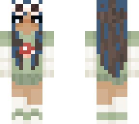 mushroom skin with blue hair