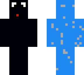bleu guy with black paint thrown on face