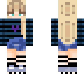blonde girl with a blue shirt
