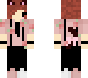 brown hair cat demigirl strawberry suit edit