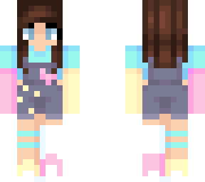 brunette girl in pastel colors