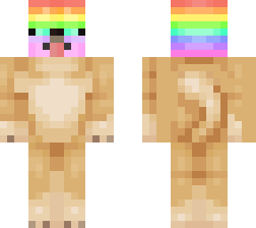 doge but with a rainbow head