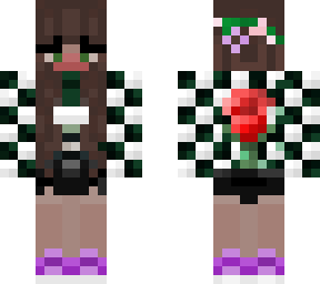 green and purple flower girl