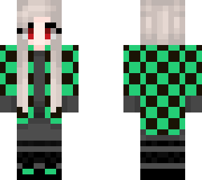 modern girl, tanjiro like cloak (effects)