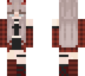 red plaid devil girl