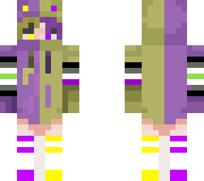 agender and a***ual, purple and yellow froggy