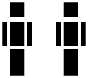 black and white cubeman