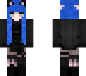 blue hair cat grrl