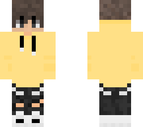 boy with yellow hoodie and black pants